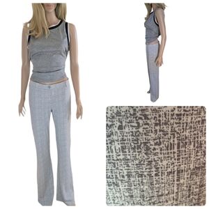 Betabrand Gray Plaid Dress Pant Yoga Pant  Flare EUC ML